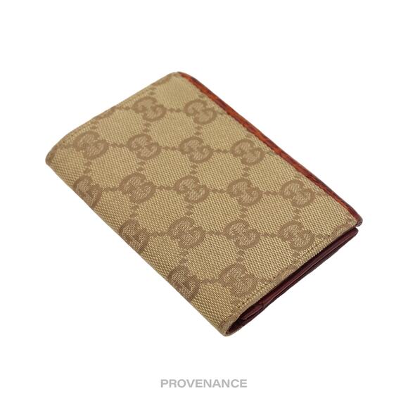 🔴 Gucci Pocket Organizer Wallet - Brown GG Canvas Crocodile - Picture 4 of 8